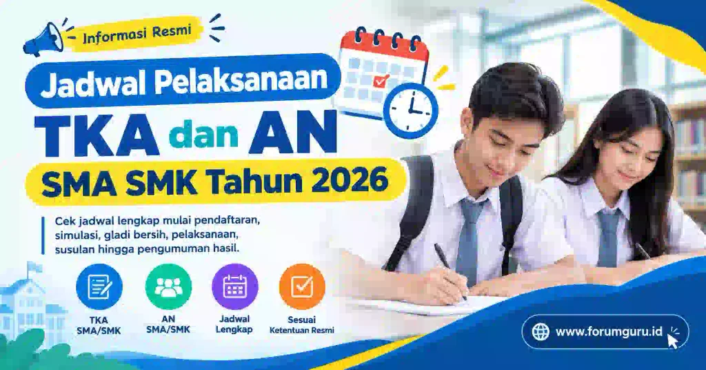 Jadwal Pelaksanaan TKA dan AN SMA SMK Tahun 2026