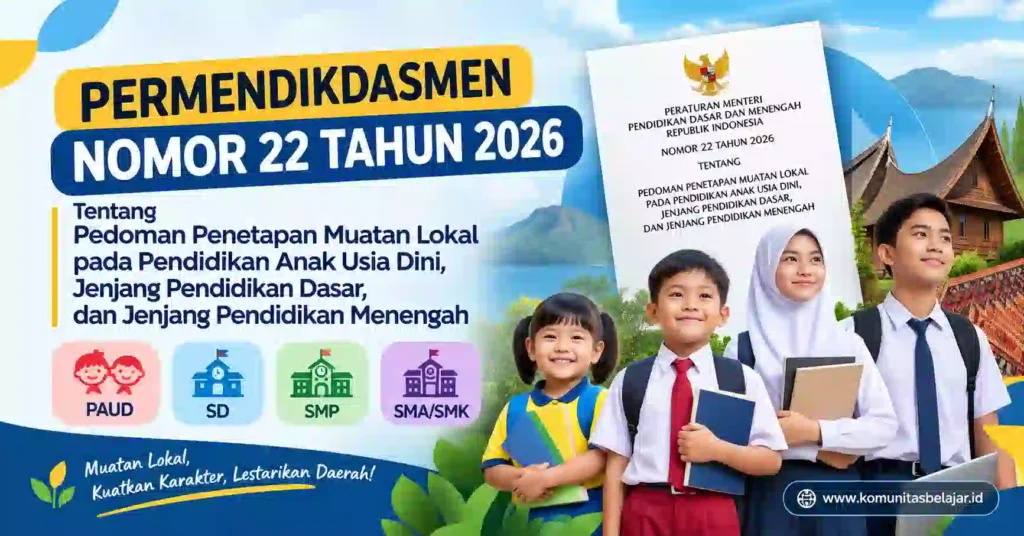 Permendikdasmen Nomor 22 Tahun 2026 Pedoman Penetapan Muatan Lokal