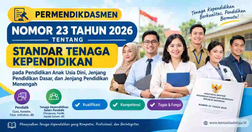 Permendikdasmen Nomor 23 Tahun 2026 tentang Standar Tenaga Kependidikan